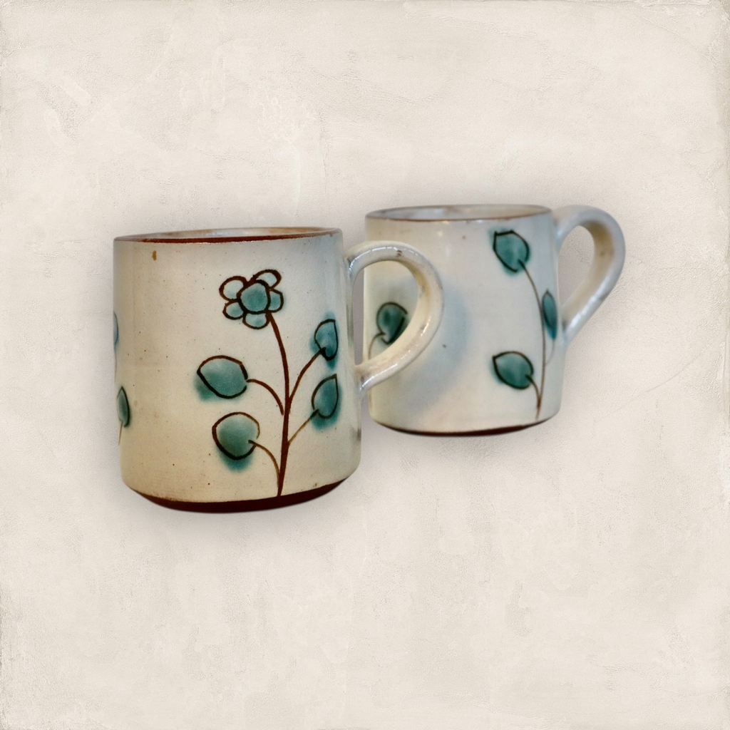 Tasses Espresso Set de 2 Fleurs